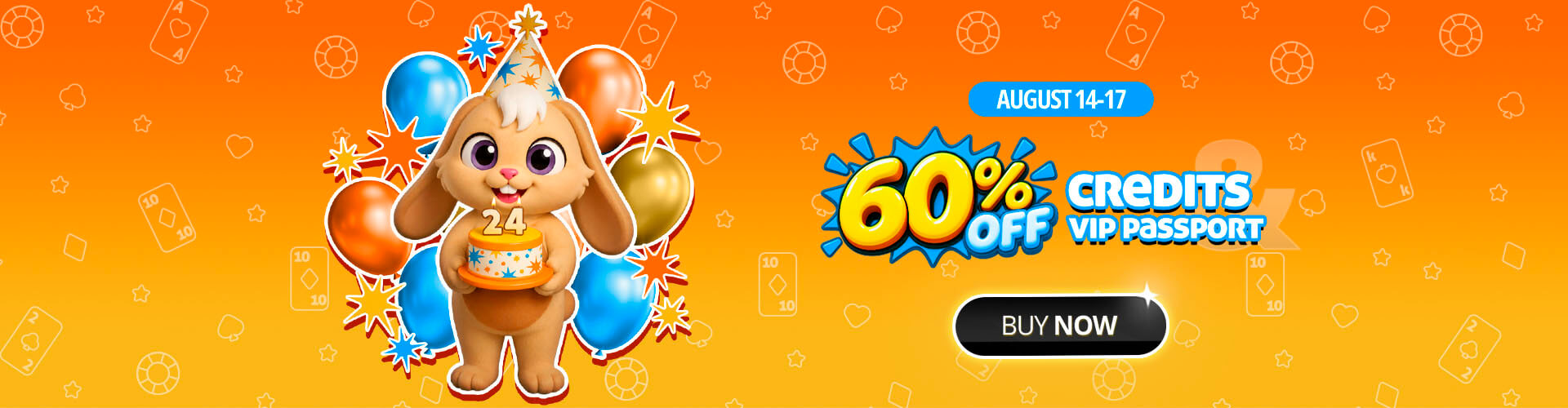 ????Your wish came true! 60% off credits and vip passes!